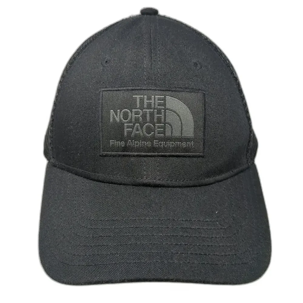 The North Face Trucker Hat Black One Size Mesh Back Snapback Alpine Logo Patch